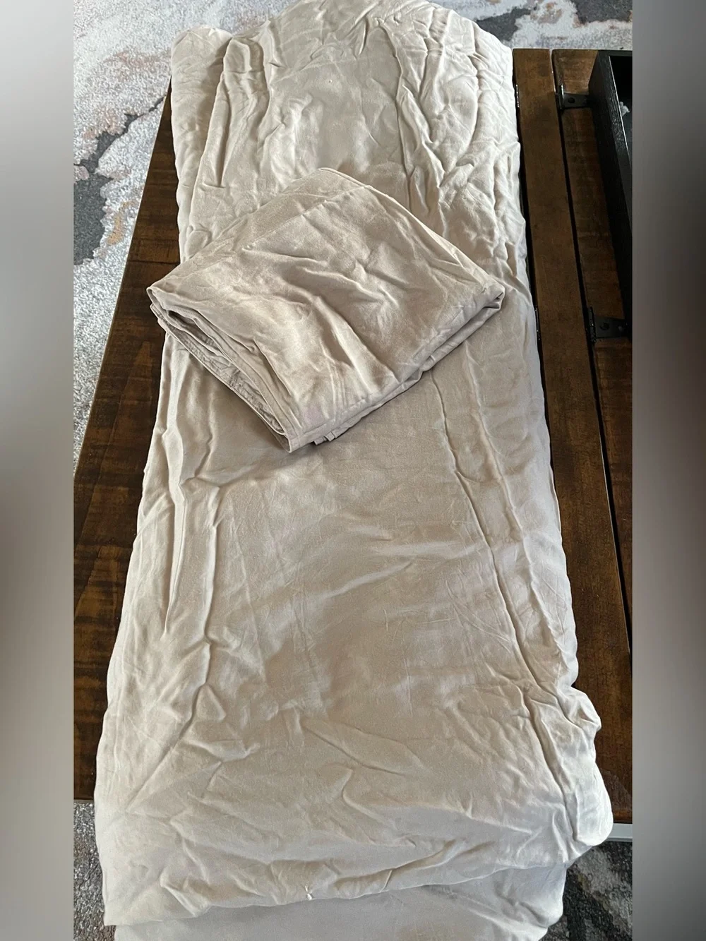 Quince Organic Bamboo 3 Piece Duvet Cover Set, King/Cal (Sand)